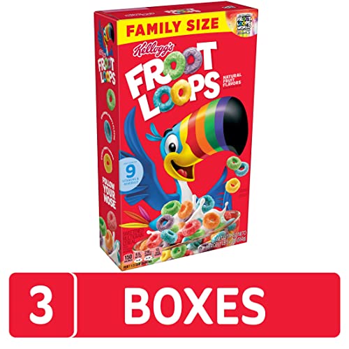 Kelloggs Froot Loops Cold Breakfast Cereal, Fruit Flavored, Bre...