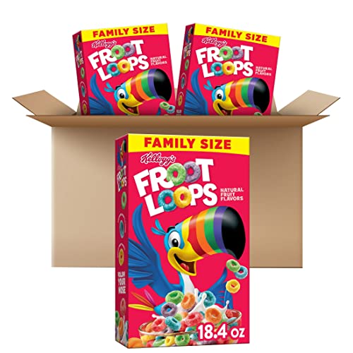 Kelloggs Froot Loops Cold Breakfast Cereal, Fruit Flavored, Bre...