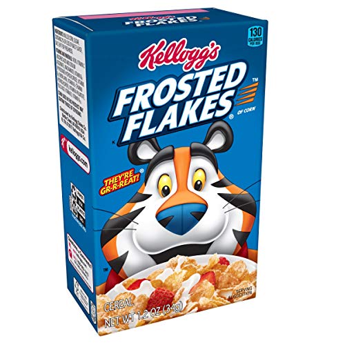 Kelloggs Breakfast Cereal, Frosted Flakes, Fat-Free, Single Ser