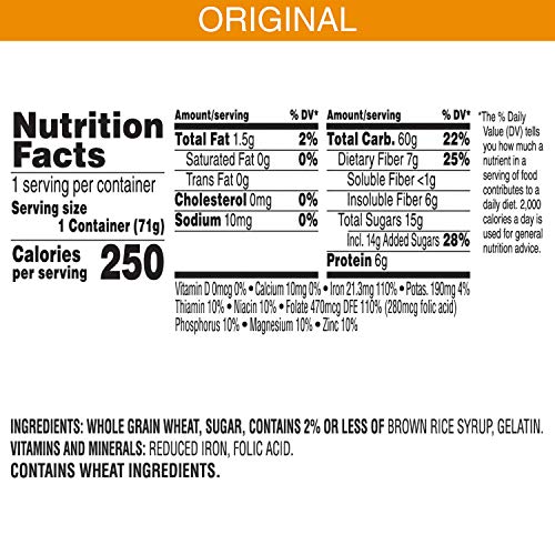 Kelloggs Frosted Mini-Wheats Breakfast Cereal Cups, High Fiber