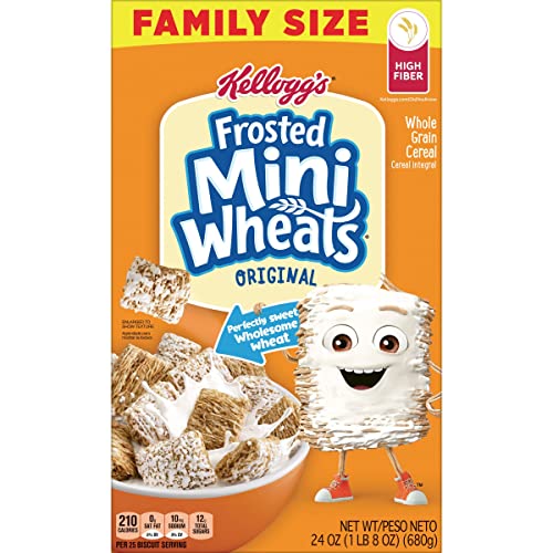 Kelloggs Frosted Mini-Wheats Cold Breakfast Cereal, High-Fiber,