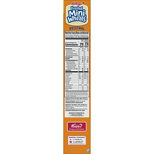 Kelloggs Frosted Mini-Wheats Cold Breakfast Cereal, High-Fiber,