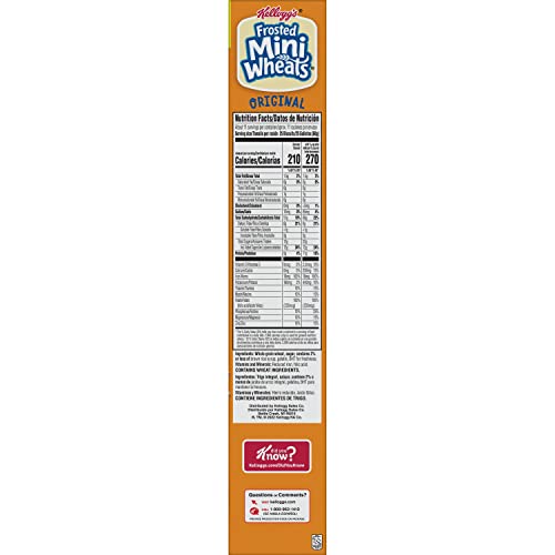 Kelloggs Frosted Mini-Wheats Cold Breakfast Cereal, High-Fiber,