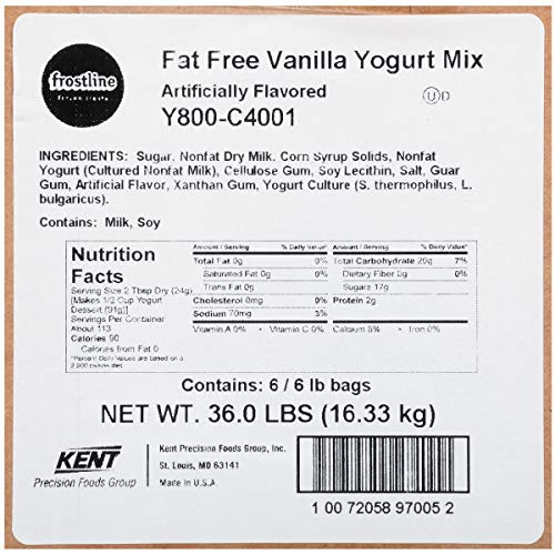 Frostline Fat Free Frozen Yogurt Mix, Vanilla, 96 Ounce