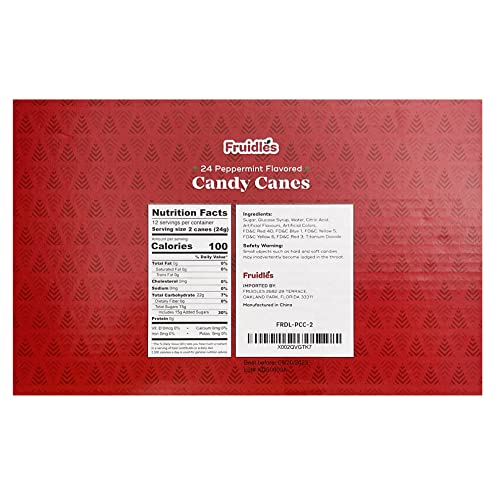 Christmas Candy Canes Suckers, Peppermint Flavor, Individually W...