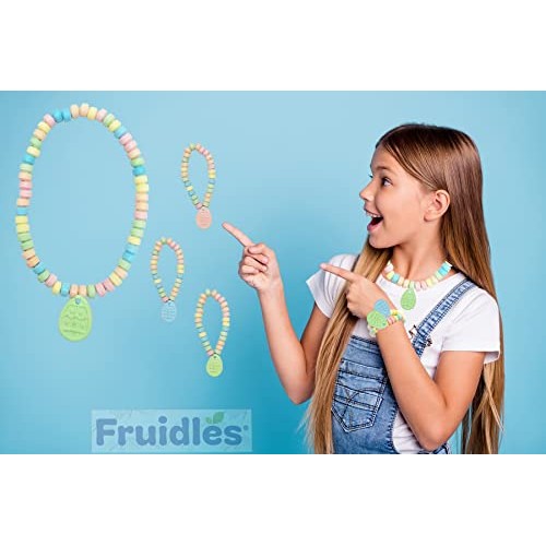 Easter Egg Candy Bracelet & Necklace, Multicolor Fruit-Flavored ...