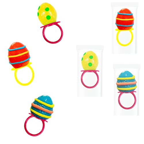 Easter Eggs Candy Rings, Hard Candy, Individually Wrapped 24-Pack