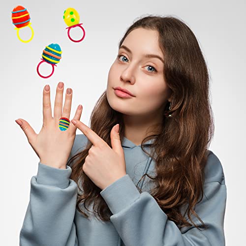 Easter Eggs Candy Rings, Hard Candy, Individually Wrapped 24-Pack