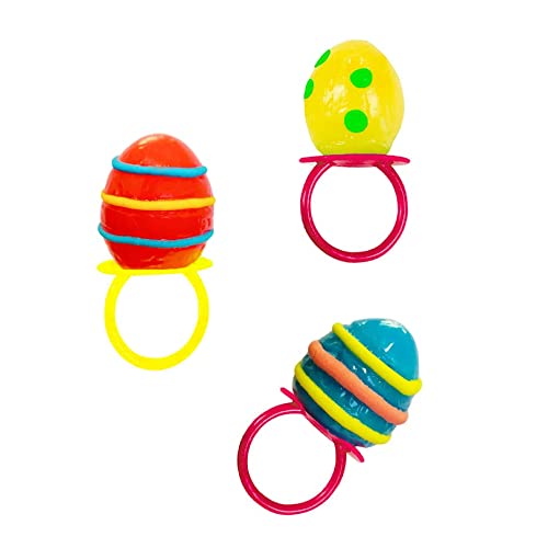 Easter Eggs Candy Rings, Hard Candy, Individually Wrapped 24-Pack