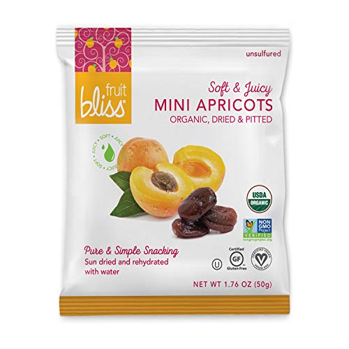 Fruit Bliss Organic Turkish Mini Juicy Apricot Snacks, 1.76Oz 6