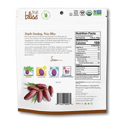 Fruit Bliss Deglet Nour Pitted Dates – Soft &Amp; Juicy Organic, Dri