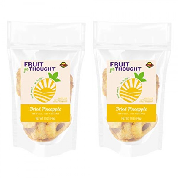 Dried Pineapple 12 Ounce Bag Pack Of 2 - Seriously Just Pineap