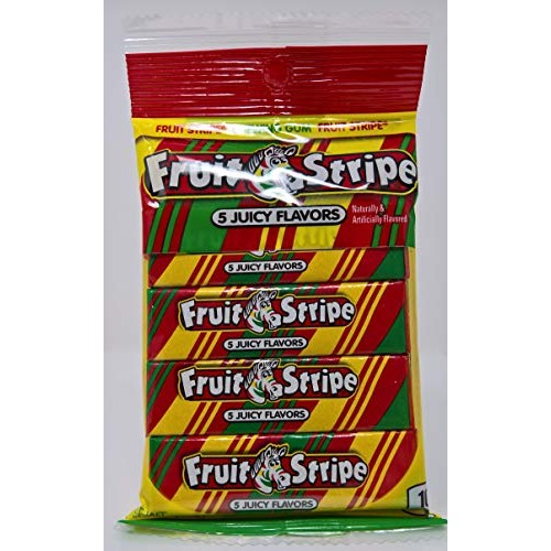 Fruit Stripe Classic Chewing Gum 4-Pack Tattoos Inside! 5 Juicy