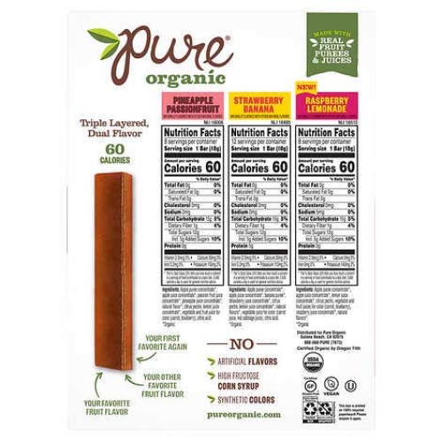 Pure Organic Layered Fruit Bars Variety Pack 28 Count Pack Of 2 Pure Organic Layered Fruit Bars Variety Pack 28 Count Pack Of 2