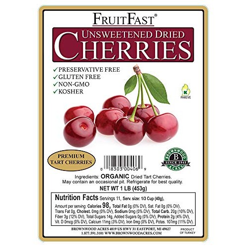 Organic Unsweetened Dried Cherries by Brownwood Acres - FruitFas...