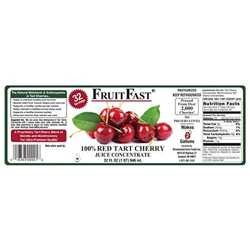 Red Tart Cherry Juice Concentrate By Fruitfast | 64 Day Supply N