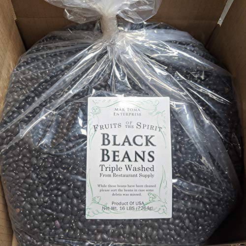 Fots - Bulk Black Beans Dry 16 Pounds Usa Grown, 100% Natural,