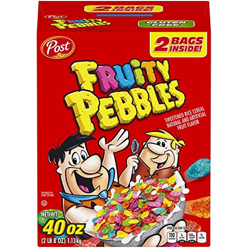 Post, Fruity Pebbles Cereal, 40Oz Bag Pack Of 3