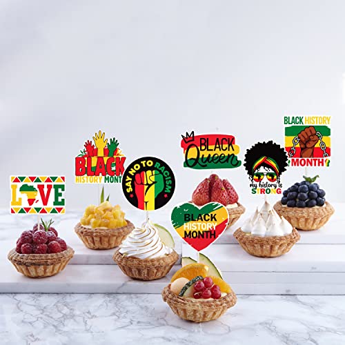 Black History Month Cupcake Toppers Party Supplies - Happy Black...
