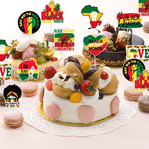 Black History Month Cupcake Toppers Party Supplies - Happy Black...