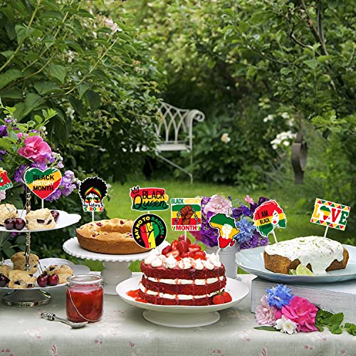 Black History Month Cupcake Toppers Party Supplies - Happy Black...