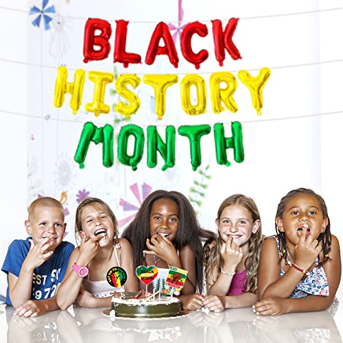 Black History Month Cupcake Toppers Party Supplies - Happy Black...
