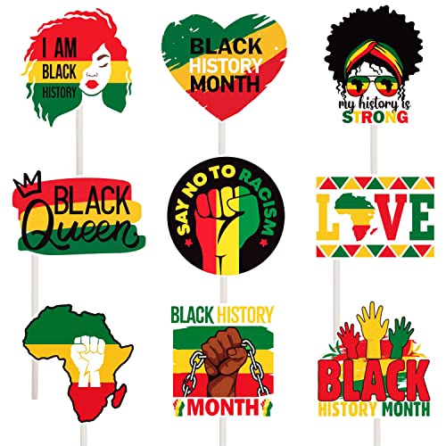 Black History Month Cupcake Toppers Party Supplies - Happy Black...