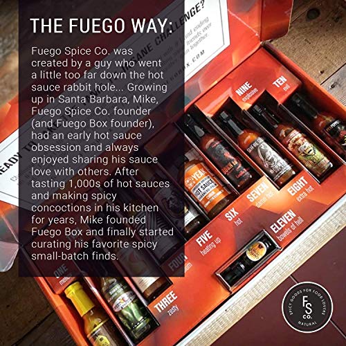 Tame-To-Insane Hot Sauce Challenge Box By Fuego Box - 11 Hot Sau