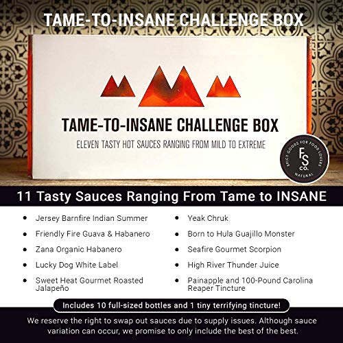 Tame-To-Insane Hot Sauce Challenge Box By Fuego Box - 11 Hot Sau