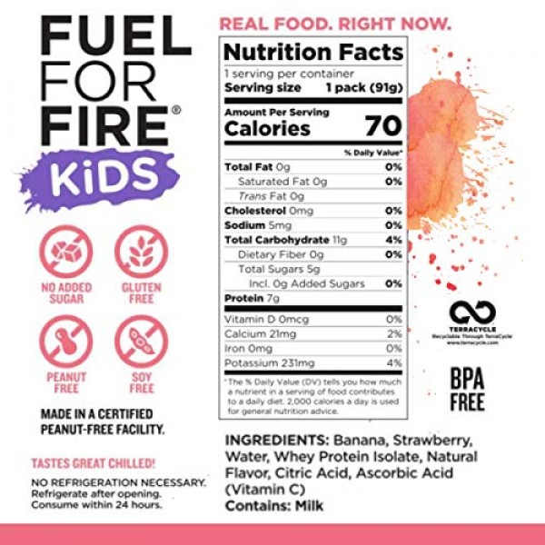 Fuel For Fire Kids! Strawberry Banana 12 Pack Fruit &Amp; Protein