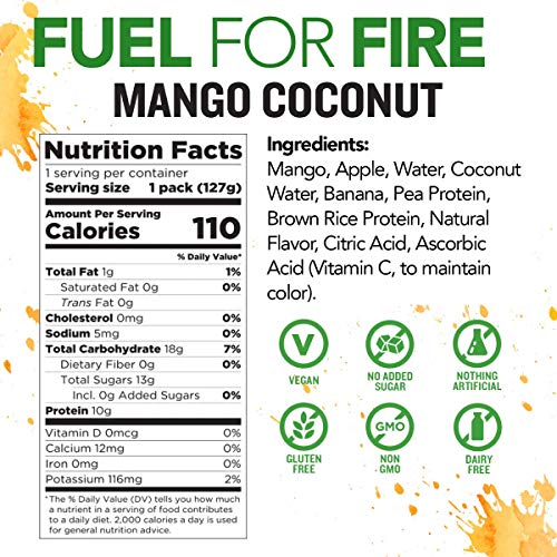 Fuel For Fire Vegan - Mango Coconut Smoothies 24 Pack Ready-To