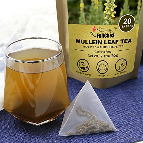 FullChea -Mullein Leaf Tea Bags, 20 Teabags, 3g/bag For Lungs - ...
