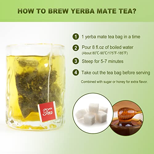 FullChea - Yerba Mate Tea Bag, 40 Teabags, 3g/bag - Unsmoked, Cu...