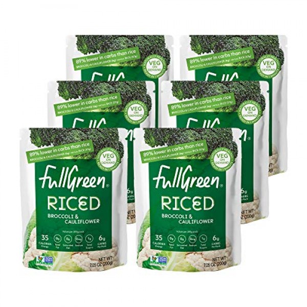 NEW: Fullgreen, Riced Broccoli and Cauliflower, 100% Veg, shelf-...