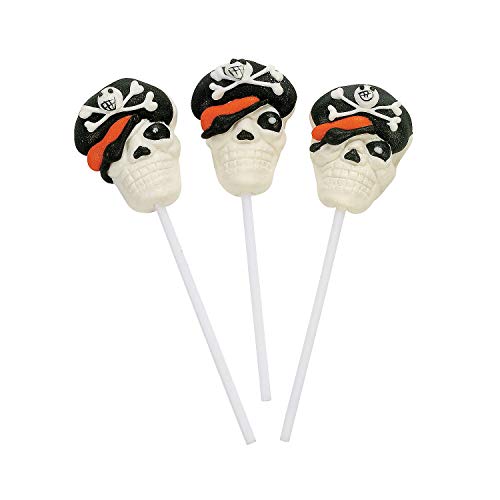 Frosted Pirate Suckers 12 Pack 1 1/2 Lollipop. 3 1/2 Plastic