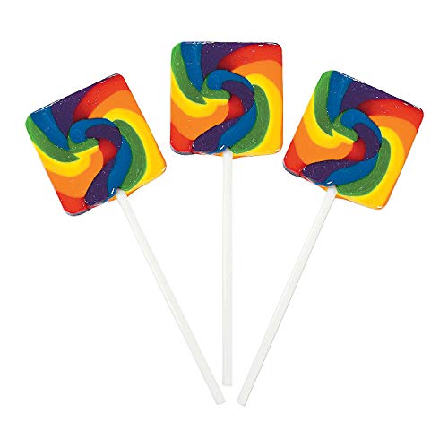 Rainbow Square Swirl Pops - Candy &Amp; Suckers &Amp; Lollipops
