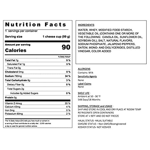 Funacho Nacho Cheese Single Serve Cups 48 Count/3.5 Oz Each