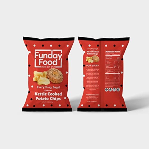 Funday Food Kettle Cooked Potato Chips - Everything Bagel Flavor