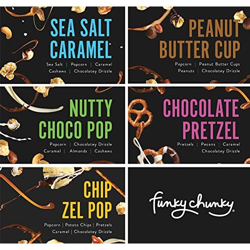 Funky Chunky Gourmet Popcorn Sampler Variety Pack With All 5 Fla