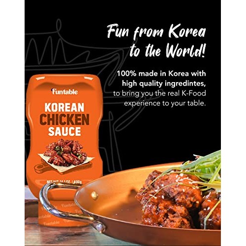 Funtable Korean Chicken Sauce - Sweet &Amp; Spicy Red Sticky Sauce,