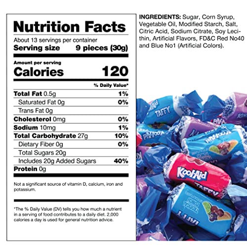 Funtasty Kool-Aid Taffy Candy Assorted Fruit Flavors, 14 Ounces Bag