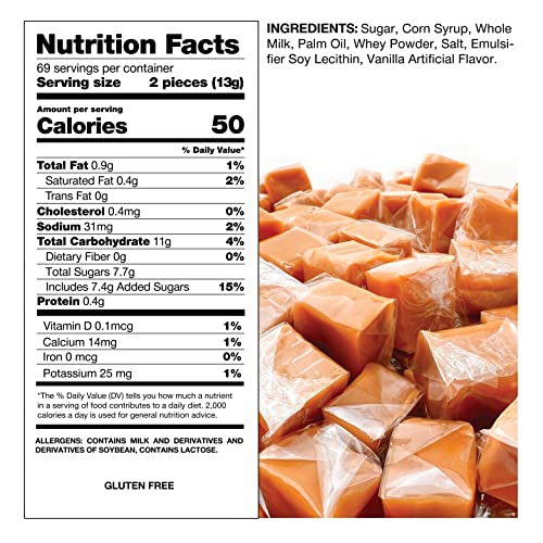 Funtasty Vanilla Caramel Squares Candy, Bulk Pack 2 Pounds