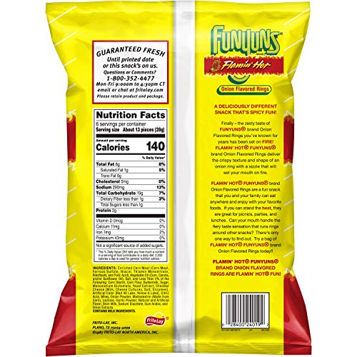 Funyuns Flamin Hot Onion Flavored Rings, 6 Oz