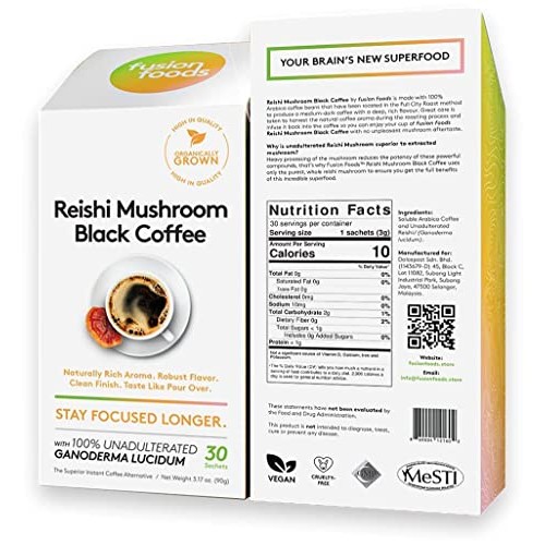 Reishi Mushroom Black Coffee by fusion foods | Stay Focus Longe...