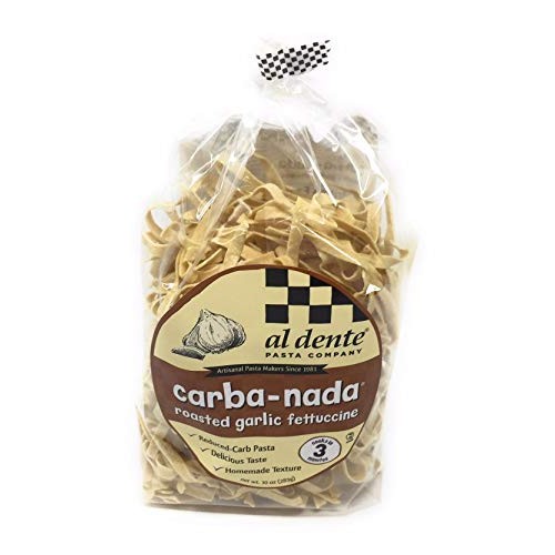 2 Packs Al Dente Pasta Carba-Nada Roasted Garlic Fettuccine 10 O