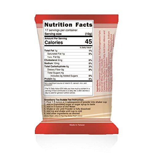 Fusion Select Bubble Tea Mix - Strawberry Flavored 3-In-1 Drink