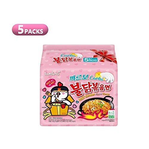 Samyang Chicken Fried Noodles 10 Packs 5X Carbo &Amp; 5X Cheese Ho