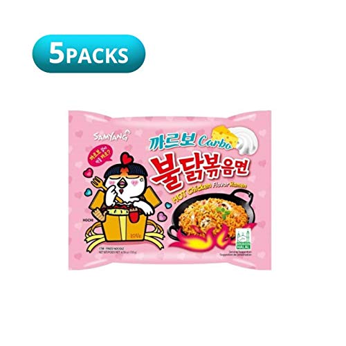 Samyang Chicken Fried Noodles 10 Packs 5X Carbo &Amp; 5X Cheese Ho