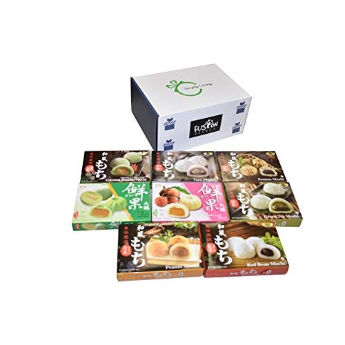Japanese Mochi 8 Variety Pack: Coconut Pandan, Taro, Sesame, Ham
