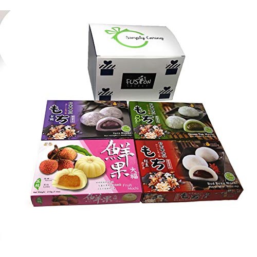 Japanese Mochi Variety Pack: Red Bean, Taro, Green Tea, And Lych